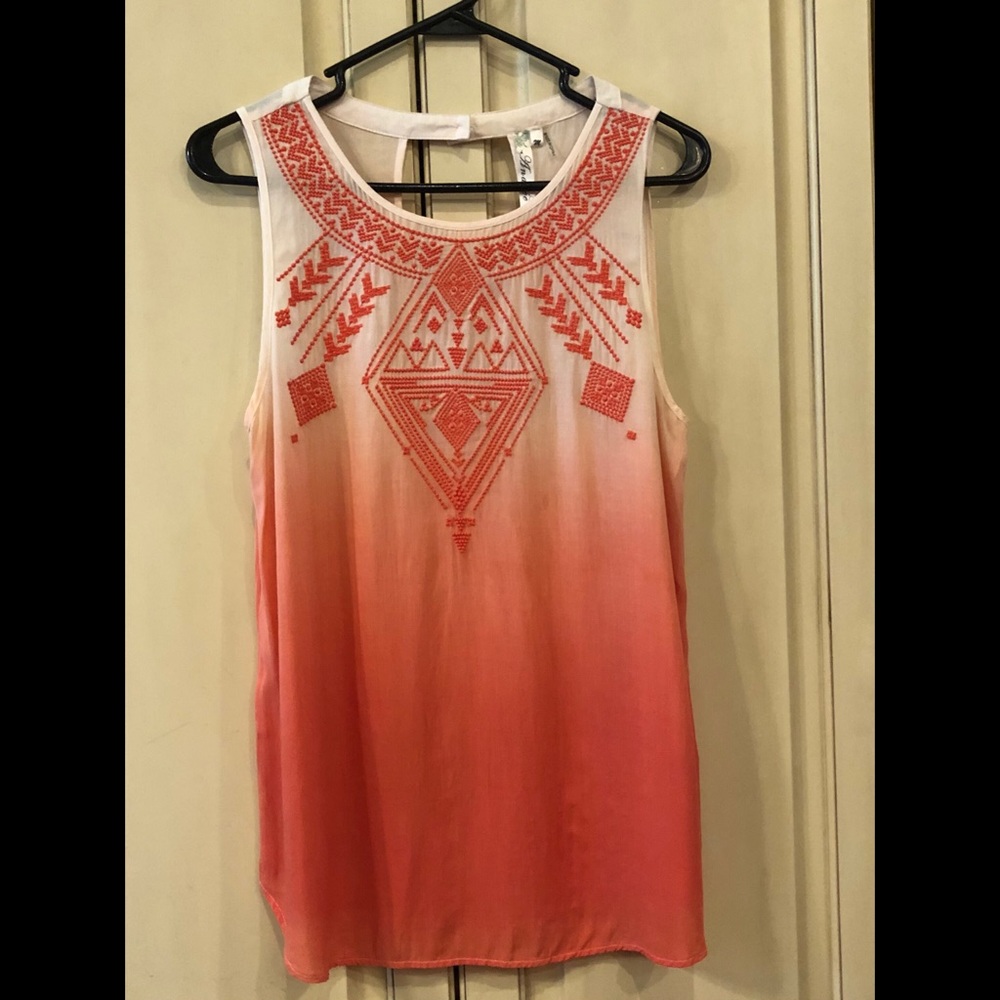 Andree Blue - Coral Ombré Tank, Size Medium